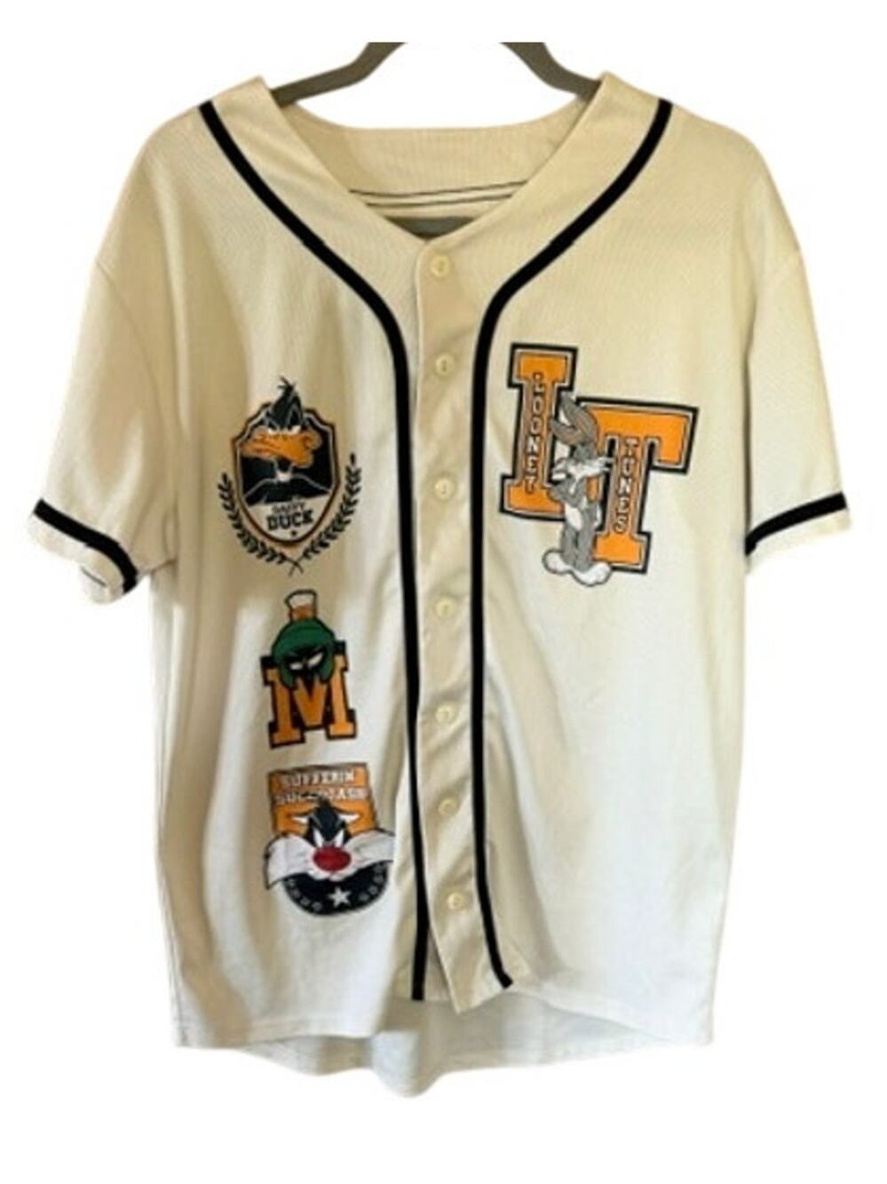 Looney Tunes Baseball Jersey Bugs Bunny Daffy Duck Marvin Martian Men’s Large